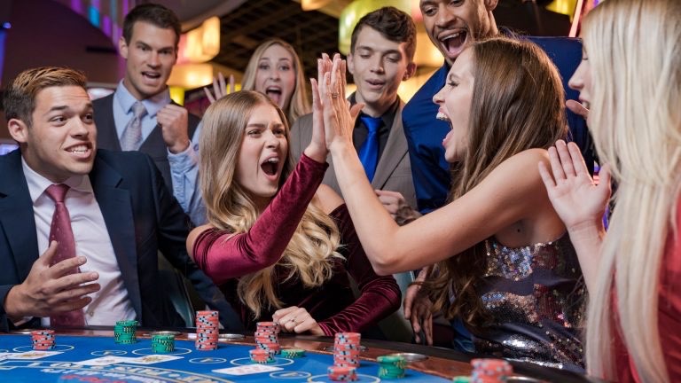 Person smiling in casino